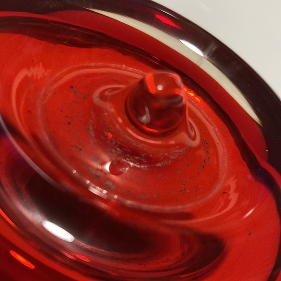 Red Candy Apple Solid Hand Blown Glass Apple Paperweight - Picture 2 of 4
